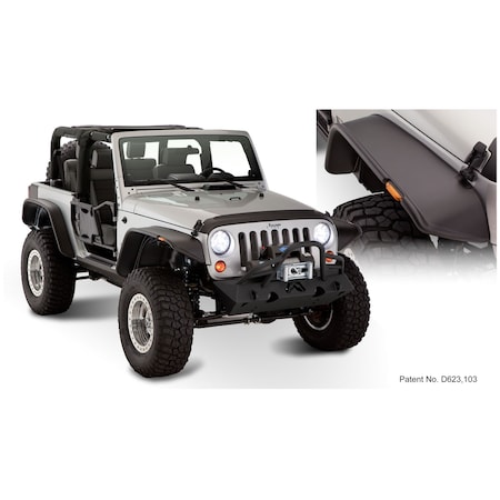 Bushwacker 07-17 WRANGLER FITS 2-DOOR SPORT UTILITY MODELS ONLY FF FLAT STYLE 4PC 10919-07